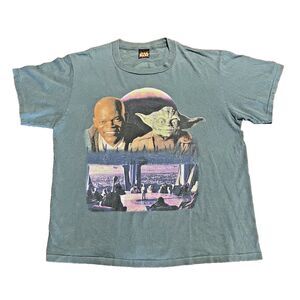 Vintage Star Wars Shirt Mens XXL Episode 1 Coruscant Windu Yoda Jedi Council 90s